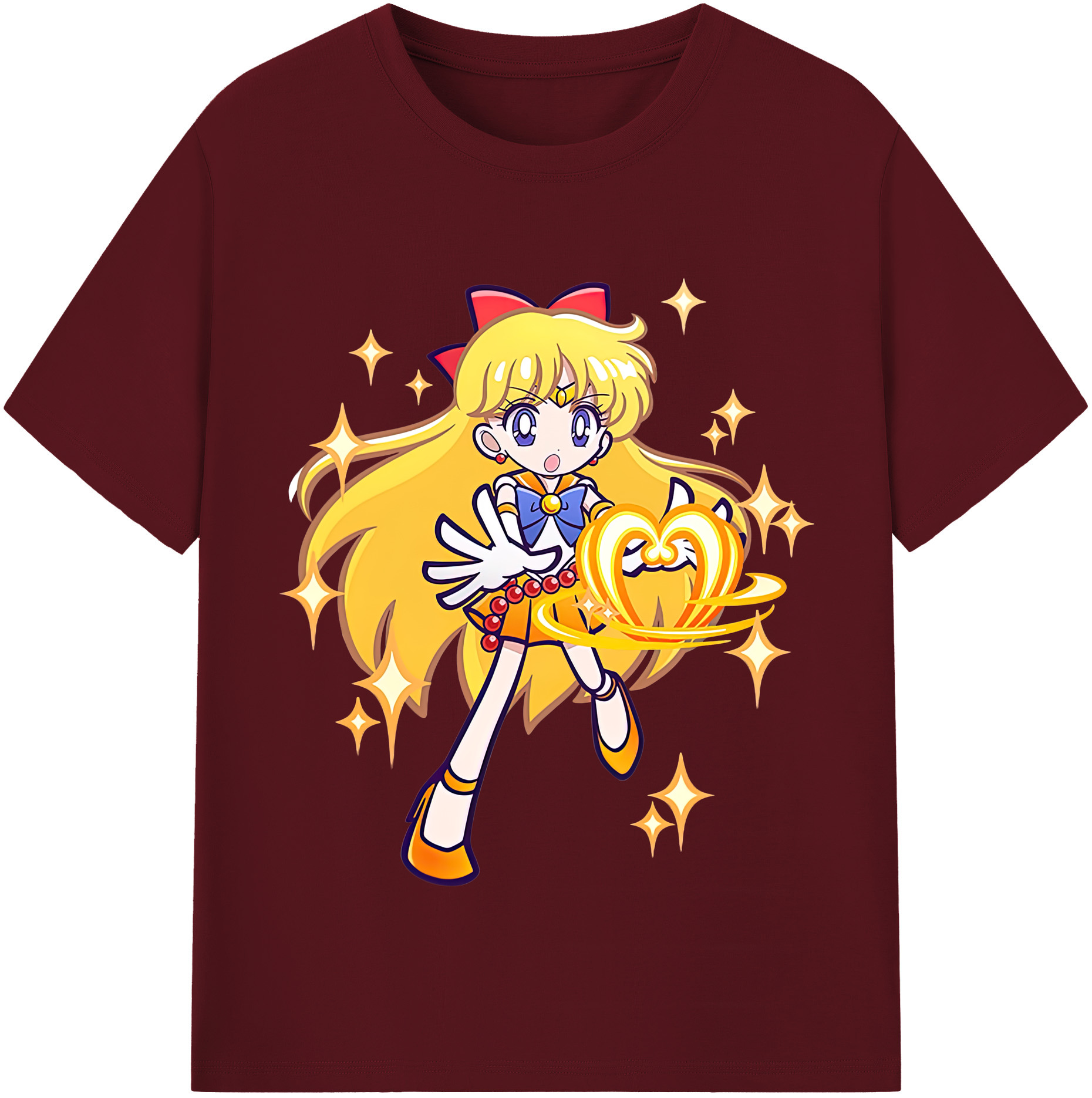 （画像用） 美少女戦士セーラームーン 愛野 美奈子 あいの みなこ Sailor Moon Aino Minako 綿100％半袖Tシャツ（フロントプリント）